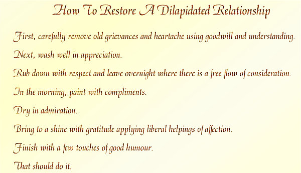 How To Restore A Dilapidated Relationship verse